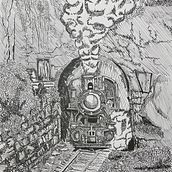 Train in Ink Drawing. Un proyecto de Ilustración tradicional, Artesanía y Bocetado de etedrow200k - 09.07.2021