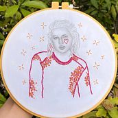Mi Proyecto del curso: Estampación y bordado de retratos realistas. Embroider, and Fiber Arts project by thaniamillans - 07.10.2021