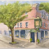 My project in Architectural Sketching with Watercolor and Ink course. Sketching, Drawing, Watercolor Painting, Architectural Illustration, Sketchbook & Ink Illustration project by artracer - 07.10.2021