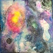 Galaxy Final. Traditional illustration, Fine Arts, Painting, and Watercolor Painting project by Kelsey - 07.10.2021