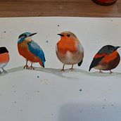 Mi Proyecto del curso: Acuarela artística para ilustración de aves. Traditional illustration, Watercolor Painting, Realistic Drawing, and Naturalistic Illustration project by kenita3mendez - 07.11.2021