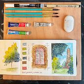 My project in Watercolor Travel Journal course. Traditional illustration, Watercolor Painting, Architectural Illustration, and Sketchbook project by Sam Cooper - 07.09.2021