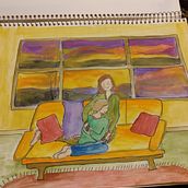 She held me for two hours and then made me dinner. . Traditional illustration project by Maggie French - 07.08.2021