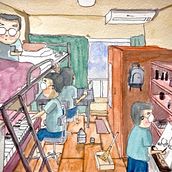 My life while I am a doctoral student. Traditional illustration, Sketching, Pencil Drawing, Drawing, Watercolor Painting, Sketchbook & Ink Illustration project by akanitk84 - 07.12.2021