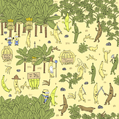 Banana Wars in Doodle-Style Vector Illustration course. Traditional illustration, Vector Illustration, and Digital Illustration project by benjaminleerogers - 07.12.2021