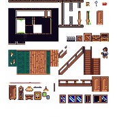 Mi Proyecto del curso - Creación de escenarios pixel art para videojuegos: Mansion tileset. Un progetto di Videogiochi, Pixel art, Sviluppo di videogiochi, Animazione 2D, Animazione 3D e Progettazione di videogiochi di Asier Astorga Casado - 13.07.2021