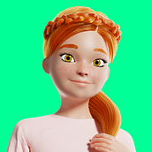 Girl 03. Un proyecto de Ilustración tradicional, 3D, Diseño de personajes, Redes Sociales, Rigging, Modelado 3D, Ilustración digital, Diseño de personajes 3D y Diseño 3D de Wesley Sales - 13.07.2021