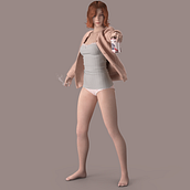 Fan art Gambito de Dama (curso Marvelous Designer). 3D, 3D Modeling, 3D Character Design, and 3D Design project by hugomontiel_ - 07.12.2021