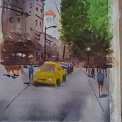 My project in Urban Landscapes in Watercolor course. Fine Arts, Watercolor Painting, and Architectural Illustration project by phamilton - 07.13.2021