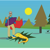 La Victoria de San Jorge. Traditional illustration, Character Design, Vector Illustration, and Drawing project by Juan Rubio - 07.13.2021