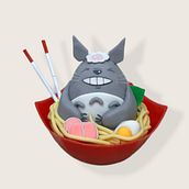 Totoro Ramen-Porcelana fría. Un proyecto de 3D y Pintura de Gloria Londoño - 14.07.2021