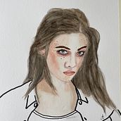 Mon projet du cours : Portrait à l'aquarelle d'après une photo. Traditional illustration, Watercolor Painting, and Portrait Drawing project by avauvert - 07.14.2021