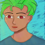 Moreno de Cabelo Verde. Ilustração tradicional, Desenho, Ilustração digital, Desenvolvimento de portfólio, Desenho digital, e Pintura digital projeto de Julia Moreira - 03.07.2021