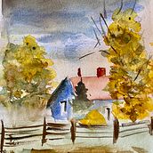 Mi proyecto del curso: Paisajes naturales en acuarela. Een project van  Beeldende kunst, Schilderij y Aquarelschilderen van chuchi7 - 14.07.2021