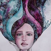 "Ay, mi cabeza!" . Un progetto di Illustrazione tradizionale, Belle arti, Pittura, Disegno, Pittura ad acquerello, Disegno di ritratti e Disegno artistico di mariana.michalcikova - 15.07.2021