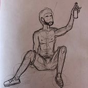 Mi Proyecto del curso: Dibujo anatómico para principiantes - Figura sentada relajada. Fine Arts, Sketching, Pencil Drawing, Drawing, Realistic Drawing, and Figure Drawing project by Laia Arcas Mateos - 07.14.2021