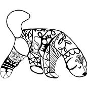 Folk Art Tea Service Dogs. Traditional illustration project by Colleen Morton - 07.16.2021