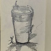 Drawing my mug while working from home. Un proyecto de Ilustración tradicional de markzenos - 16.07.2021