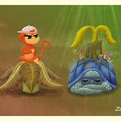 "The Monkey and the Turtle" by Dr Jose Rizal (Illustrated by @CedZabala). Traditional illustration, Fine Arts, Painting, Pencil Drawing, Drawing, Watercolor Painting, Children's Illustration, and Narrative project by Cedrick Zabala - 07.06.2021