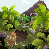 Dino´s Jungle . Traditional illustration, Painting, Creativit, Digital Illustration, and Children's Illustration project by Alito Luca - 06.08.2021