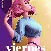 Ilustración para reto. Traditional illustration, and Digital Illustration project by Judith Engelhardt Moya - 07.17.2021