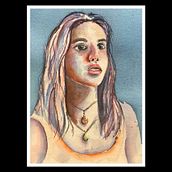 Young Lady - My second project with Ale. Fine Arts, Painting, Watercolor Painting, and Portrait Drawing project by Caroline xxx - 07.16.2021