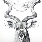 Ratinho descansando na rede do antílope . Un proyecto de Ilustración tradicional, Dibujo a lápiz, Dibujo, Dibujo realista, Dibujo artístico e Ilustración con tinta de Fernanda Nascimento - 19.07.2021