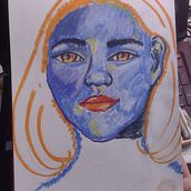 Blue immersion. Un proyecto de Dibujo, Pintura, Dibujo de Retrato, Dibujo artístico, Teoría del color, Ilustración tradicional y Fotografía con móviles de Jordana Borchartt Quevedo - 12.07.2021