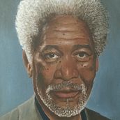 Mi Proyecto del curso: retrato de Morgan Freeman. Artes plásticas, Pintura, e Pintura a óleo projeto de Daniel - 17.07.2021