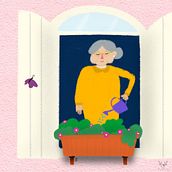 Nana sees a butterfly!. Projekt z dziedziny Trad, c, jna ilustracja, Projektowanie postaci, Animacja postaci, Animacje 2D, Ilustracja c, frowa, R, sunek c i frow użytkownika Maral Kosari - 20.07.2021