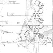 Vestuario del campo de tiro con arco de la Vall de Hebron, Barcelona. Architecture, and Pencil Drawing project by bruna.riera - 07.21.2021