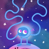Little robot. Projekt z dziedziny Ilustracje dla dzieci, Trad, c i jna ilustracja użytkownika Katherine Castro Gonzalez - 20.07.2021