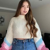 Hygge CropSweater (Crochet: crea prendas con una sola aguja). Fashion Design, Fiber Arts, DIY, and Crochet project by Mariana Almazzi - 07.22.2021