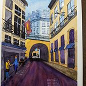 My project in Architectural Illustration with Watercolor course. Traditional illustration, Sketching, Drawing, Watercolor Painting, Architectural Illustration, and Sketchbook project by blueagavekim - 07.22.2021