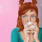 Pink coffee. Un proyecto de Ilustración tradicional de YOLANDA GARCIA PIQUERAS - 22.07.2021