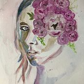 Mi Proyecto del curso: Retrato artístico en acuarela. Un proyecto de Bellas Artes, Pintura, Pintura a la acuarela y Dibujo de Retrato de karen_munozpolanco - 23.07.2021