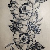 My project in Botanical Tattoo with Pointillism course. Tattoo Design, Traditional illustration, and Botanical Illustration project by kittyameliaharvey - 07.23.2021