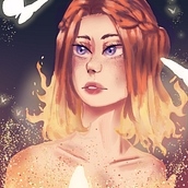 Mi Proyecto del curso: Retratos digitales de fantasía con Photoshop. Un progetto di Illustrazione tradizionale, Disegno, Illustrazione digitale, Disegno di ritratti, Disegno digitale e Pittura digitale di Mia Muñoz - 25.07.2021