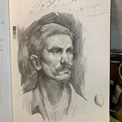 My project in Realistic Portraits Using Charcoal course. Un projet de Illustration traditionnelle, Beaux Arts, Dessin, Dessin de portrait , et Dessin réaliste de Andrew Mokgatla - 26.07.2021