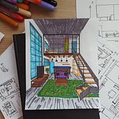 My project in Introduction to Freehand Architectural Design course . % Karin Kozlová tarafından hazırlanan Mimarlık, Mimari İllüstras, Ve on projesi - 07.25.2021