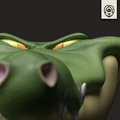 Croc. 3D, Digital Painting, Photographic Composition, Digital Design, 3D Design, Digital Photograph, 3D Character Design, 3D Modeling, and Photo Retouching project by Jorge Melo Quezada - 03.01.2021