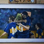 GOL DE BOCA . Design, Painting, Oil Painting, Acr, lic Painting, and Fine Arts project by Lucia Vazquez - 07.28.2021