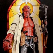 Hellboy lápices color. Traditional illustration, Comic, and Pencil Drawing project by David Aguilera Lagunas - 07.29.2021