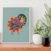 Umbreon print. Traditional illustration project by Barbara Araya - 07.30.2021
