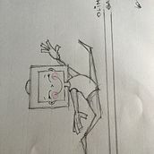 Atleta ginástica olímpica. Projekt z dziedziny Trad, c, jna ilustracja, Projektowanie postaci,  R i sunek użytkownika Valéria Medeiros - 30.07.2021