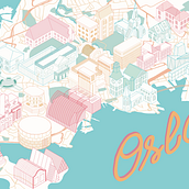 Oslo Isometric Map. Traditional illustration, Infographics, Drawing, Digital Illustration, and Digital Painting project by Mariana Hoyos - 06.08.2022