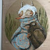 My project in Watercolour on Wood course. Traditional illustration, Fine Arts, and Watercolor Painting project by joskabarr - 07.31.2021
