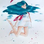 My project in Expressive Manga Illustration in Watercolor course. Traditional illustration, Drawing, Watercolor Painting, and Manga project by Yuhe Hsia - 07.31.2021