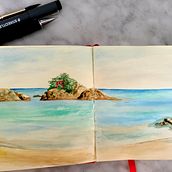 My project in Watercolor Travel Journal course. Traditional illustration, and Architectural Illustration project by Natasha V - 08.01.2021