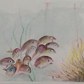 Il mio progetto del corso: Illustrazione di universi marini ad acquerello. Projekt z dziedziny Trad, c, jna ilustracja,  Malarstwo, Malowanie akwarelą, Ilustracja naturalist i czna użytkownika manuelavaccari1 - 31.07.2021